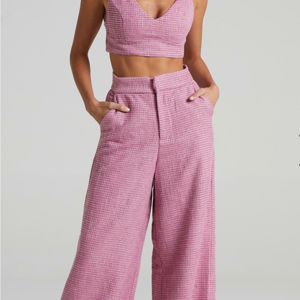 SHOWPO ADELAIDE TWO PIECE WIDE LEG SET IN PINK